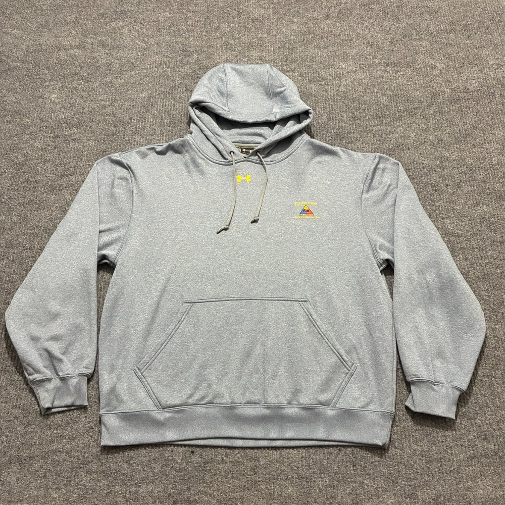 Under Armour Mens Hoodie Sweatshirt Size Large Gray Fleece Pullover‎ Long Sleeve